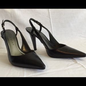 Marc Fisher Black Pointed Slingback Heels